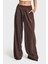 Its Basic Itsbasic Kadın Kahverengi Palazzo Fit Pile ve Kemer Detaylı Viskon Koton Kumaş Pantolon 2