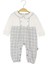 Kareli Alttan Çıtçıtlı Bebe Yaka Penye Tulum - Gri - 3 - 6 Ay - MRT9336-GRI-3 - 6 Ay Gri 1