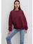 Bisiklet Yaka Basic Bordo Kadın Sweatshirt M1610198-70415 1