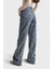 Itsbasic Kadın T.kot Rengi Straight Fit Yüksek Bel Nakış Özellikli Kumaş Tasarım Denim Jean 3