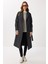 Kuşaklı Şal Yaka Kapitone kaban LDZ0010 Siyah 3
