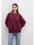 Bisiklet Yaka Bordo Basic Sweatshirt 1610198-70415 2