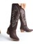 Jilla Kahverengi Cilt Tak Çıkar Topuklu Bot ve Çizme 6