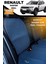 Terletmez Oto Koltuk Koruyucu Kılıf %100 Pamuk 5 Li Tam Set Mavi Siyah Renault Duster 2