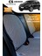 Terletmez Oto Koltuk Koruyucu Kılıf %100 Pamuk 5 Li Tam Set Füme Beyaz Citroen C5 Aircross 2