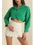 Poplin Crop Gömlek Yeşil S3060 3