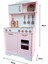 Pembe Ahşap Oyuncak Mutfak Seti – 12 Parça Aksesuar + LED Işıklı– Kız Çocukları Için Mutfak Oyuncağı 4