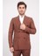 Slim Fit Kruvaze Sivri Yaka Kiremit Takım Elbise 3