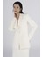 Kırık Beyaz Ceket Etek Takım - Kadın Blazer Takım Elbise Ofis Şık Business Casual Zarif Moda Trend 2