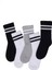 Çocuk Çorap Soket 3 Çift Unisex Beyaz-Siyah-Siyah 1