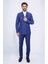Slim Fit Sivri Yaka Kruvaze Petrol Mavi Takım Elbise 1