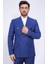 Slim Fit Sivri Yaka Kruvaze Petrol Mavi Takım Elbise 4