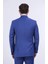 Slim Fit Sivri Yaka Kruvaze Petrol Mavi Takım Elbise 5