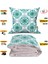 Aqua Vintage Modern Desen Tv Battaniyeli Opsiyonel Dekoratif Yastık Kırlent 2 In 1 Battaniye 1