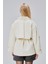 Oversize Ekru Rüzgarlık Detaylı Beli Kuşaklı Trençkot 4