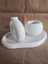 El Yapımı Dekoratif Beton 4'lü Set | Tepsi Donut Vazo Saksı Mumluk | Modern Minimalist Ev Ofis Aksesuarı 4