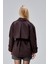 Oversize Acı Kahve Rüzgarlık Detaylı Beli Kuşaklı Trençkot 2