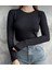 Bayan Uzun Kollu Sıfır Yaka Basıc Body 1