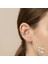 Gümüş Renk Zirkon Taşlı Sıkıştırmalı Kalpli Kıkırdak Küpe Earcuff 1
