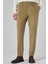 Erkek Bej Pamuk Trend Fitilli Kadife Lastikli Slim Fit Pantolon 1