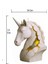 Altın Sızan Tek Boynuzlu Unicorn At Mum Dekoratif El Yapımı Tasarım Mum 11 cm 2