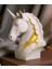 Altın Sızan Tek Boynuzlu Unicorn At Mum Dekoratif El Yapımı Tasarım Mum 11 cm 3