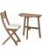 Duvar masası ve katlanabilir sandalye seti, koyu kahve, kuddarna açık gri-bej, 1 sandalyeli 1