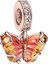 Sarı ve Turuncu Tonlu Murano Rose Kelebek Sallantılı Charm 1