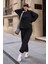 Regular Fit 2'li Takım Sweatshirt Beli Lastikli Jogger Eşofman Altı 2