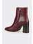 Bordo Deri Kadın Klasik Bot 3