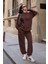 Regular Fit 2'li Takım Sweatshirt Beli Lastikli Jogger Eşofman Altı 2