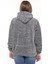 Wellsoft Kadın Sweatshirt - Kışlık Kadın Gri Sweatshirt Peluş Düşük Omuz 4