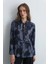 Anka Koleksiyonu Desenli Viskon Bluz - Lacivert 1