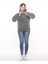 Wellsoft Kadın Sweatshirt - Kışlık Kadın Gri Sweatshirt Peluş Düşük Omuz 3