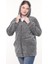 Kapüşonlu Welsoft Peluş Gri Hırka - Cepli Kapüşonlu Fermuarlı Kışlık Peluş Gri Hırka Ceket 1