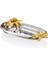 Palma Gold Çiçekli Silver Çift Bölmeli Kase 40.6 x 20.3 x 8.25 cm 1