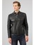Jefferson Erkek Siyah Hakim Yaka Slim-Fit Deri Ceket 25WGF6584WF 1