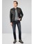 Jefferson Erkek Siyah Hakim Yaka Slim-Fit Deri Ceket 25WGF6584WF 6