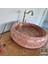 Kırmızı Traverten Bombeli Lavabo 4