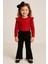 Kız Çocuk 3’lü Takım Kırmızı Badi, Siyah Ispanyol Tayt ve Bandana – Günlük Şık Kombin 7