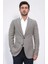 Slim Fit Mono Yaka Kahverengi Astarsız Tek Ceket 1