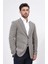 Slim Fit Mono Yaka Kahverengi Astarsız Tek Ceket 3