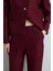 Boru Paça Tüvit Pantolon - Bordo 3