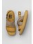 Sarı Hasır Deri Kadın Düz Sandalet 01WY1011 01WY1011 1