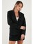 Taşlı Regular Fit Broş Detaylı Ceket-Şort Etek Takım Bayan Takım 6839618 4