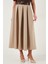 Modest Kemerli Comfort Fit Yüksek Bel Pileli Kloş Uzun Tesettür Etek Bayan Etek 6833360 3