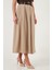 Modest Kemerli Comfort Fit Yüksek Bel Pileli Kloş Uzun Tesettür Etek Bayan Etek 6833360 5
