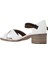 Beyaz Kırık-Kahve Deri Kadın Topuklu Sandalet 01WY4802 01WY4802 5