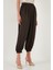 Comfort Fit Yüksek Bel Lastikli Paça Saten Pantolon Bayan Pantolon 68351217 4