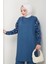 Leopar Simli Kol Desenli Pantolonlu Tunik Takım 6